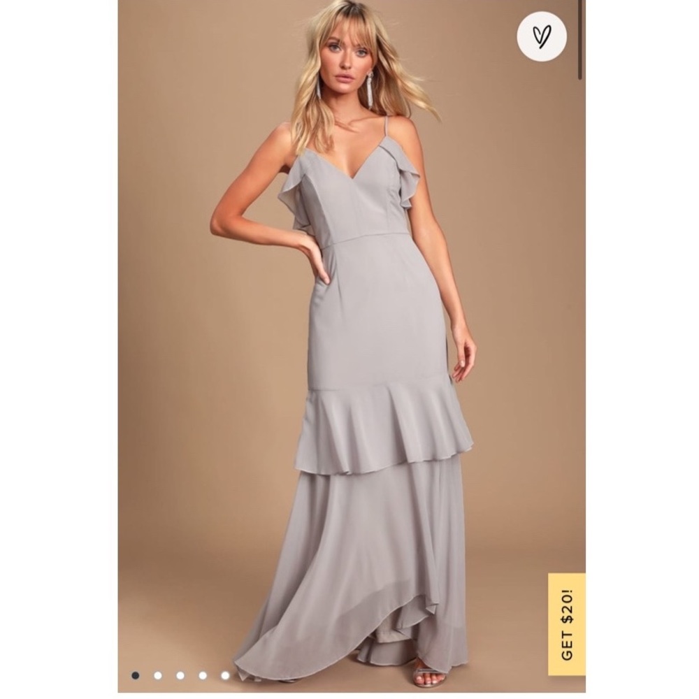 Lulus Grey Bridesmaid Dress - Size Small
